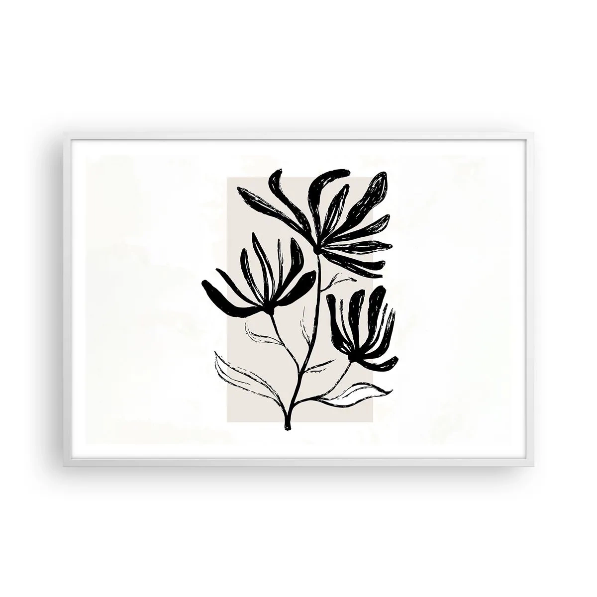 Plakat i hvid ramme - Skitse til et herbarium - 100x70 cm