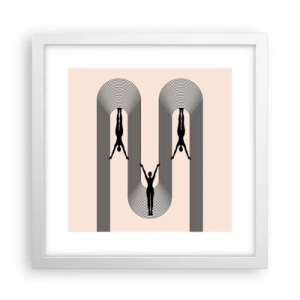Plakat i hvid ramme - På hovedet nedad - 30x30 cm