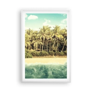 Plakat i hvid ramme - Hvad med her? - 61x91 cm