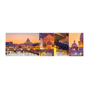 Prøve Fototapet Selvklæbende Deluxe Sticker - Tusmørke over den evige by - By, Rom, Arkitektur - 100x30 cm