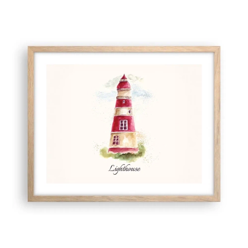 Plakat i ramme af lyst egetræ - Altid vejret omkring - 50x40 cm