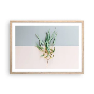 Plakat i ramme af lyst egetræ - Pastelfarvernes subtilitet - 70x50 cm