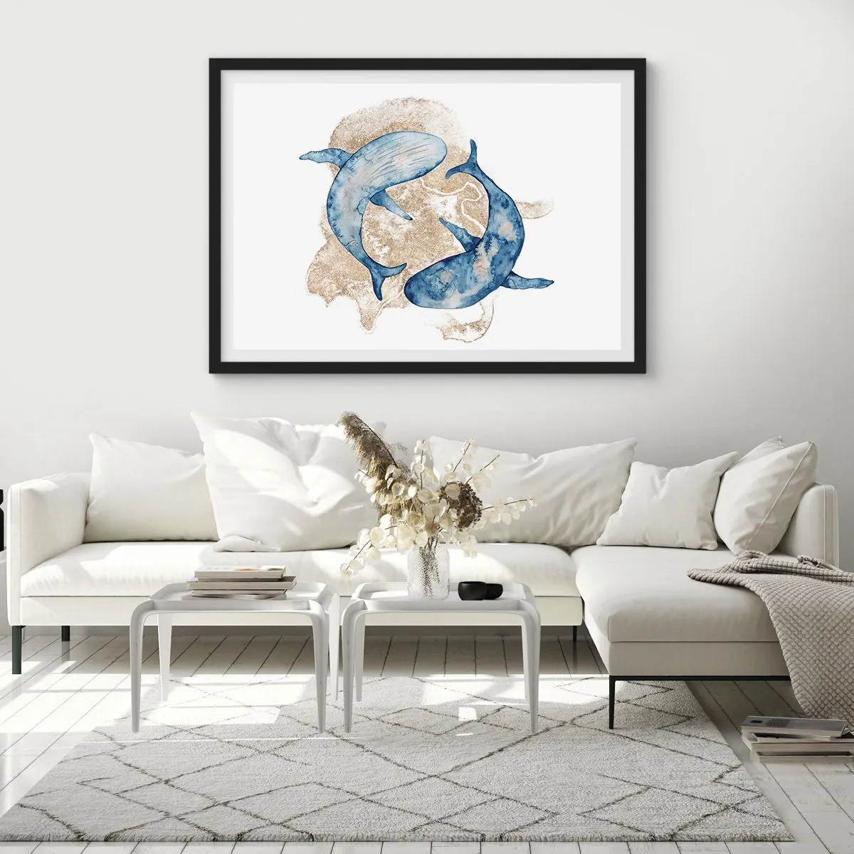 Plakat i sort ramme - Venskab eller kærlighed? - 100x70 cm