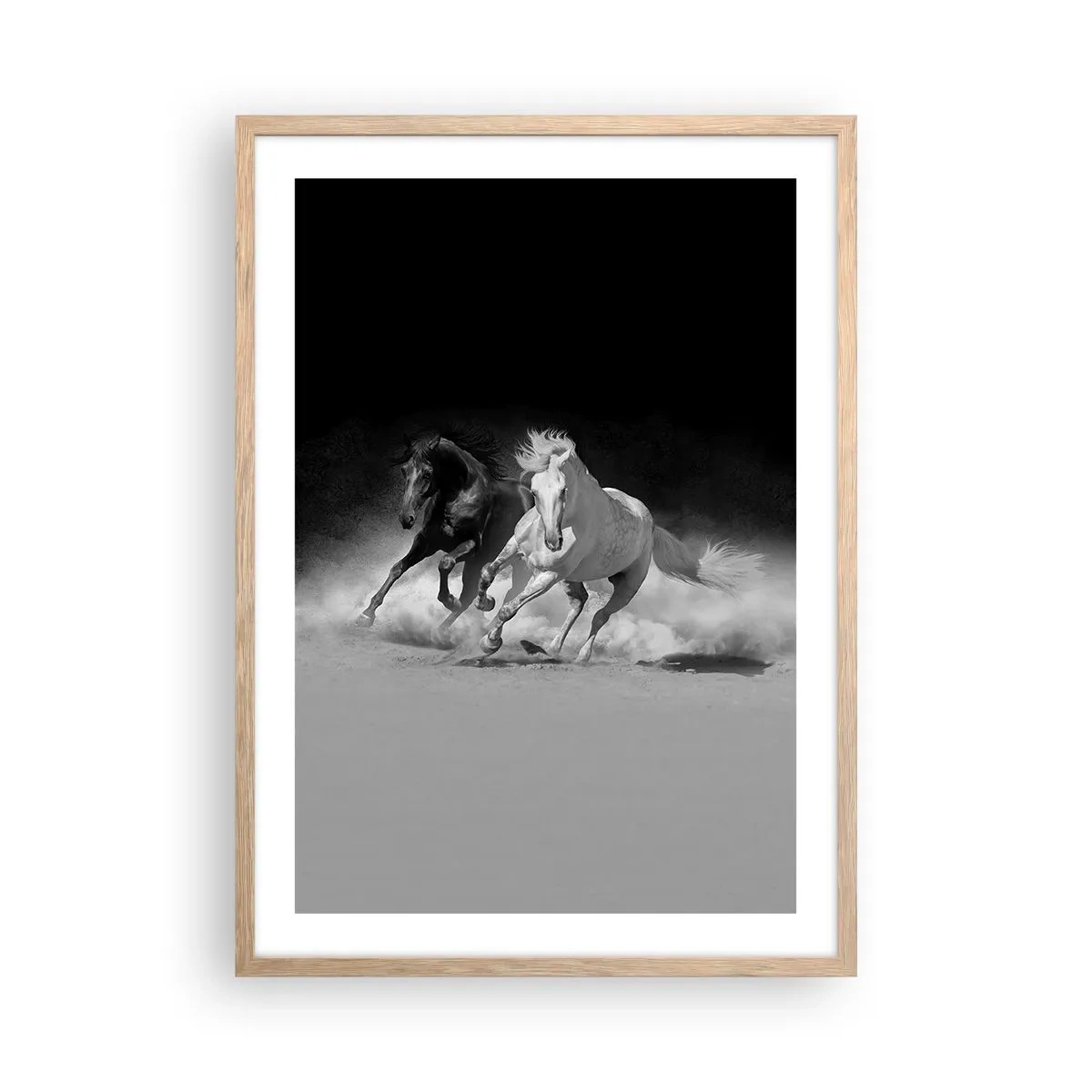 Plakat i ramme af lyst egetræ - Frihedens galop - 50x70 cm