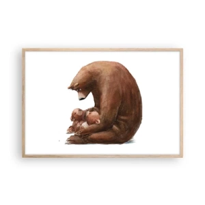 Plakat i ramme af lyst egetræ - Drøm sødt, børn - 91x61 cm