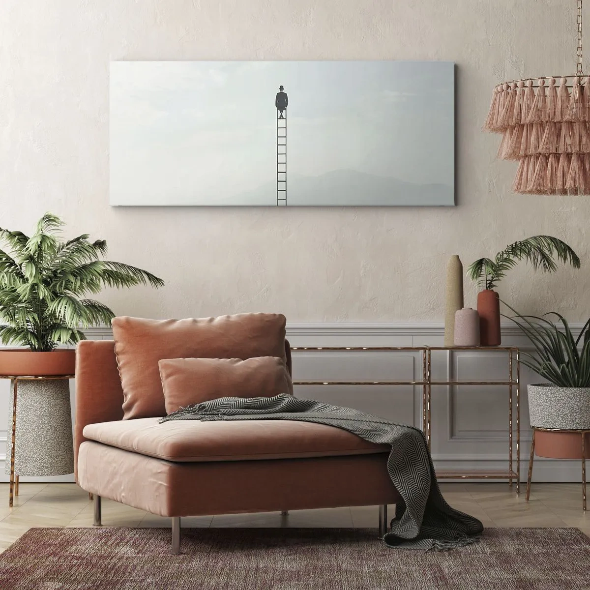 Lærredstryk - Billede på lærred - Stig yderligere - 160x50 cm