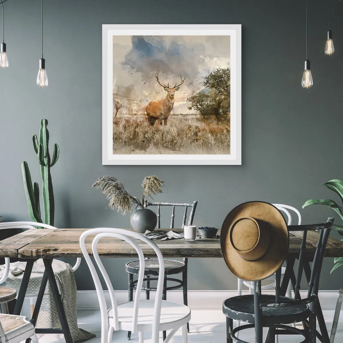 Plakat i hvid ramme - Værdighed - styrke - værdighed - 50x50 cm