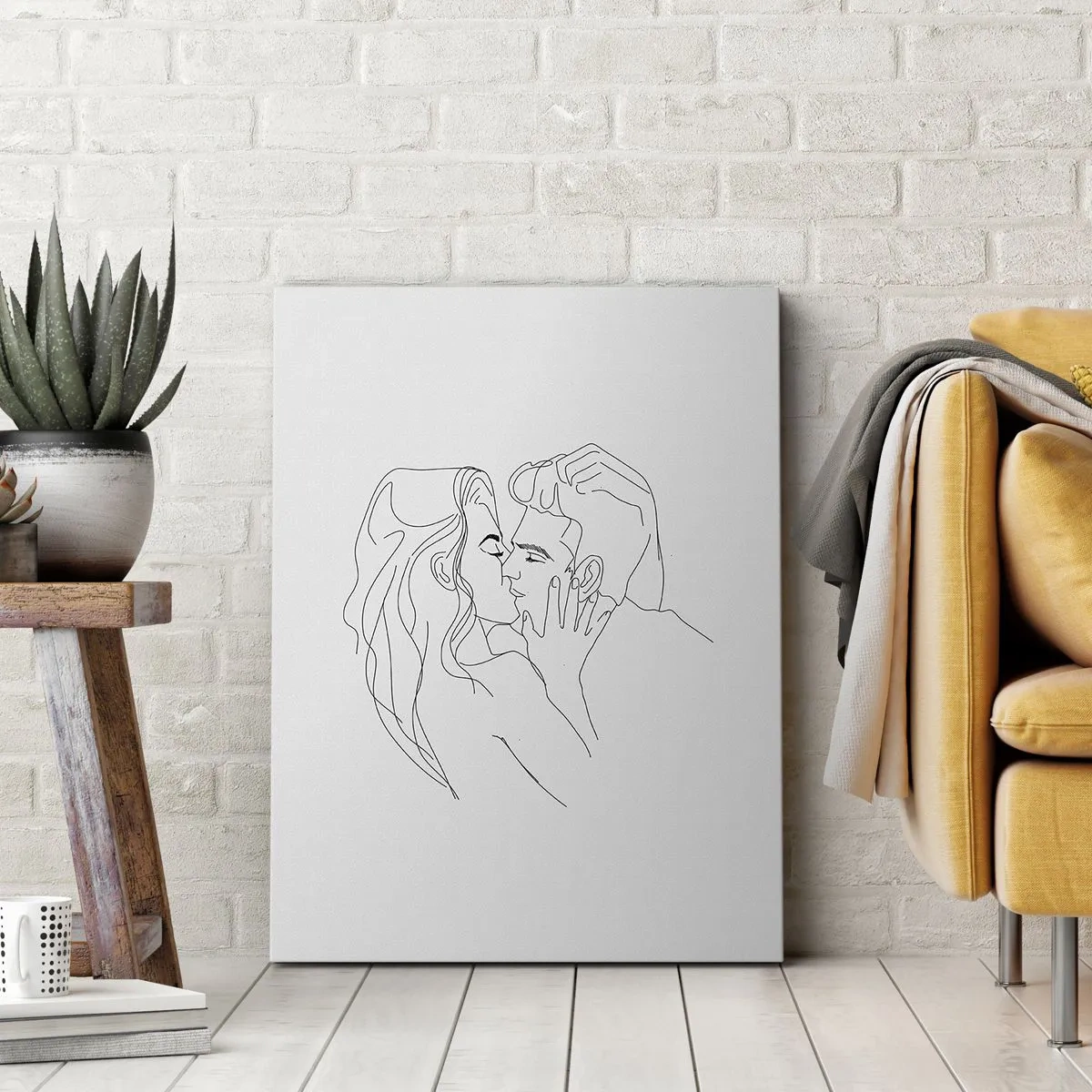 Lærredstryk - Billede på lærred - I samme linje - 55x100 cm