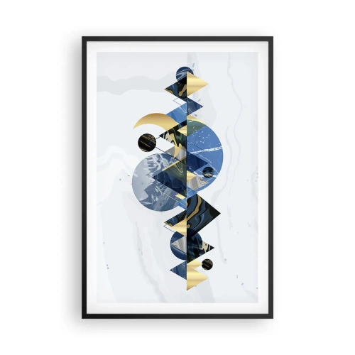 Plakat i sort ramme - Geometrisk landskab - 61x91 cm