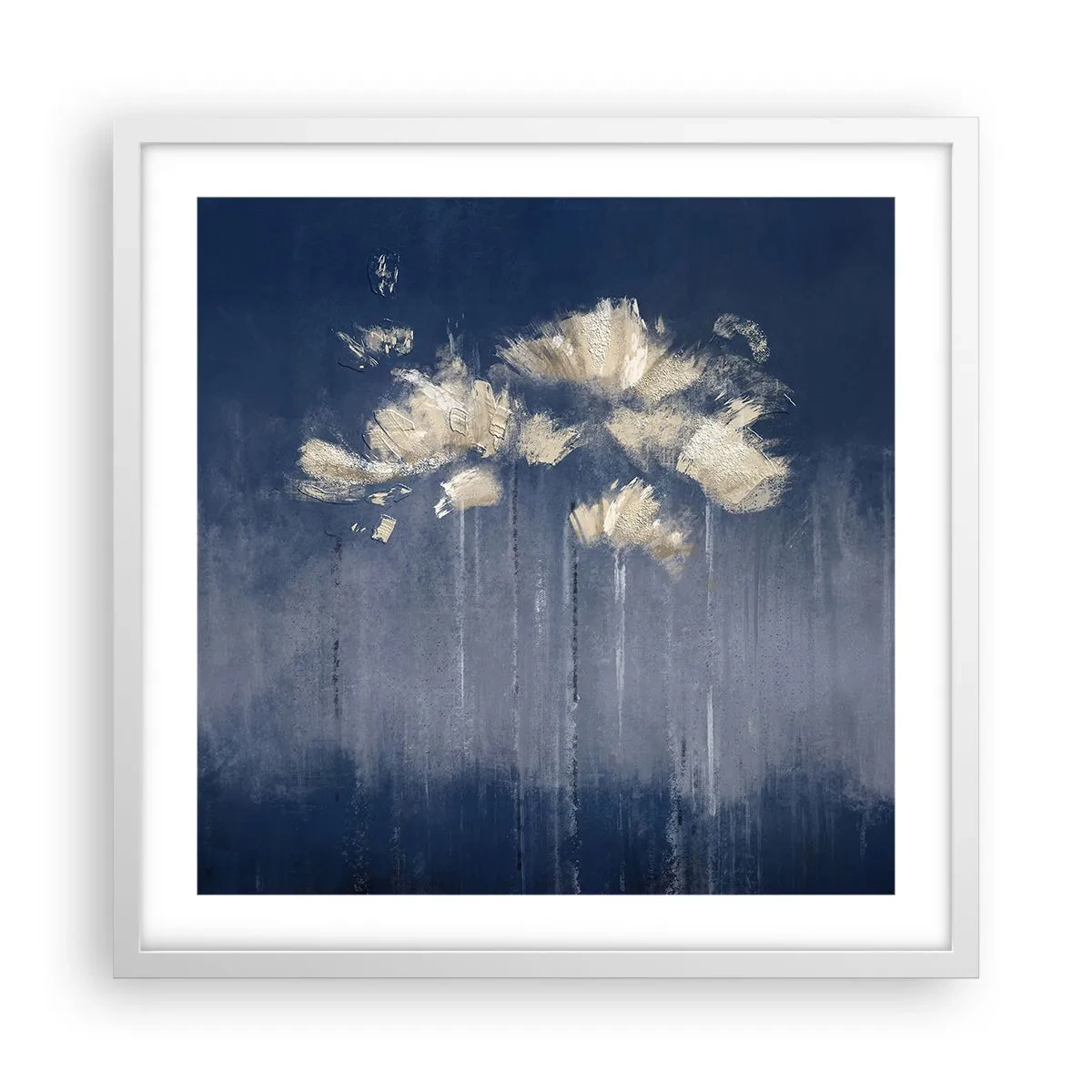 Plakat i hvid ramme - Som kronblade i vinden - 50x50 cm