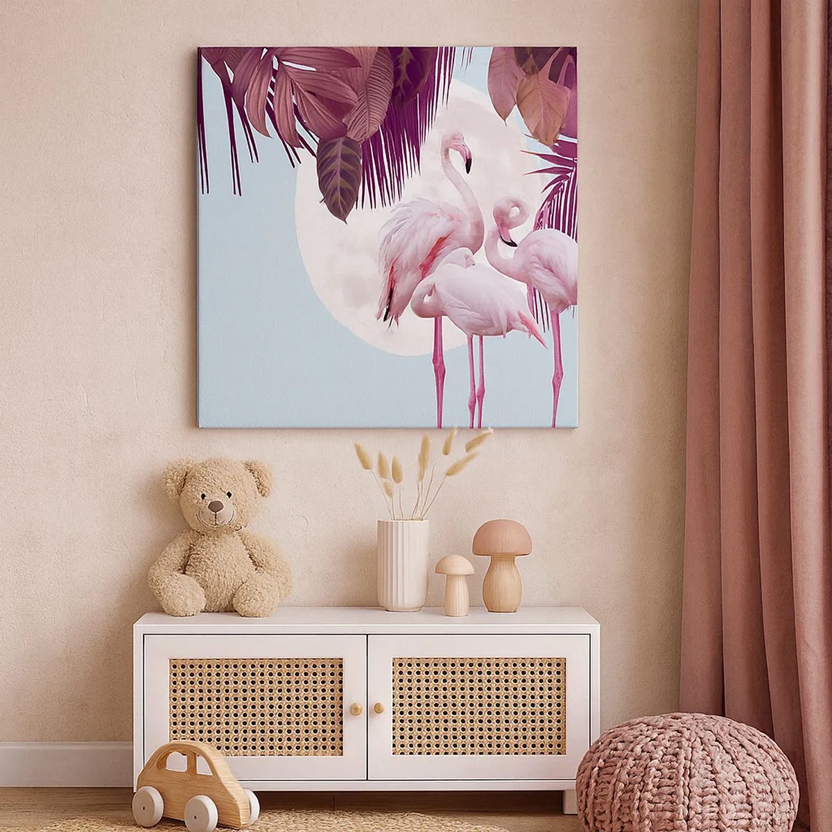 Lærredstryk - Billede på lærred - Tre fugles ynde - 30x30 cm