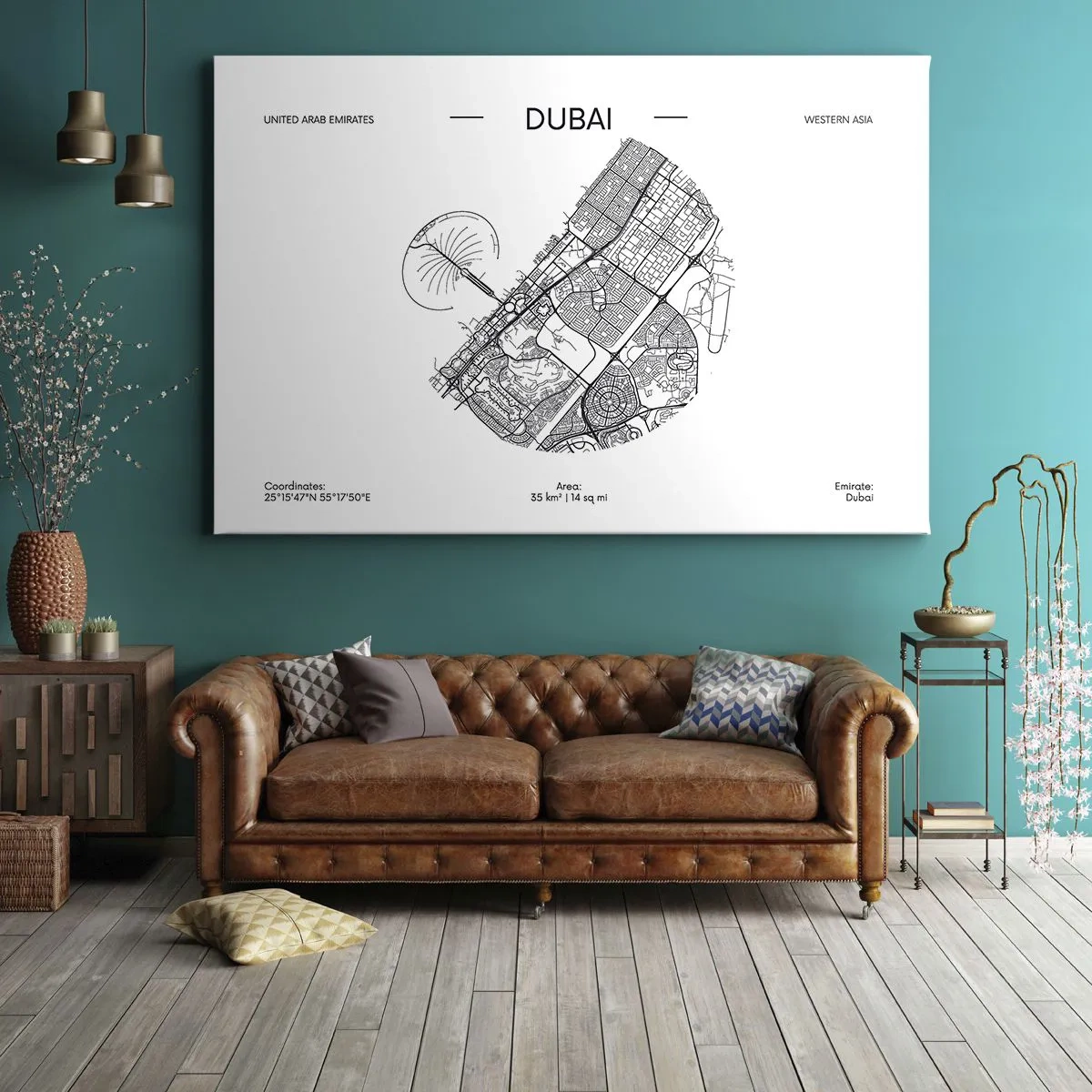 Lærredstryk - Billede på lærred - Dubais anatomi - 70x50 cm