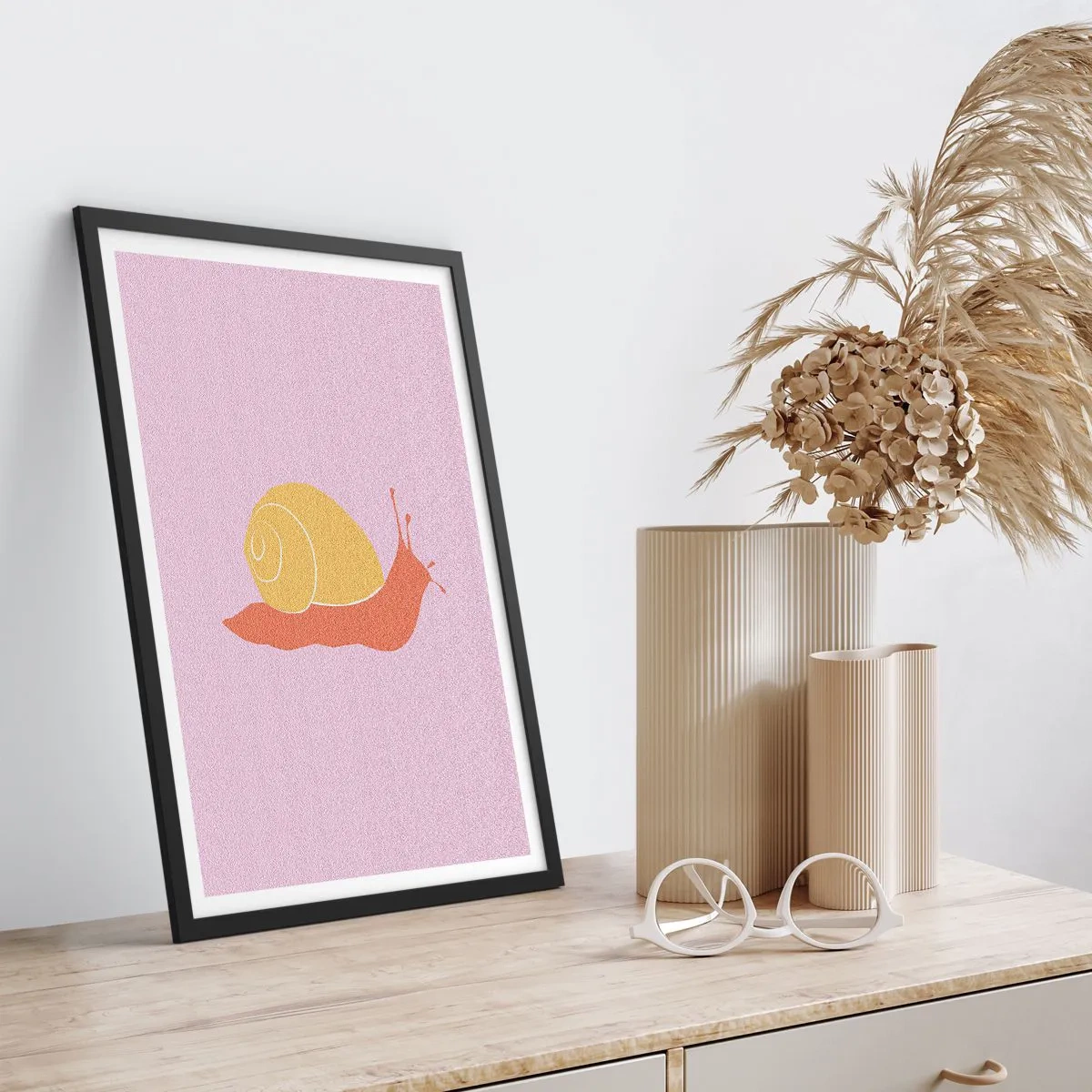 Plakat i sort ramme - Der er ingen hastværk - 61x91 cm