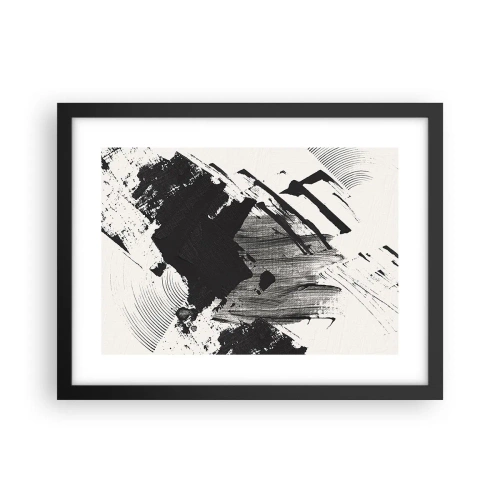 Plakat i sort ramme - Abstraktion - det sortes udtryk - 40x30 cm