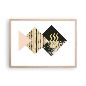 Plakat i ramme af lyst egetræ - Ikke så simpelt - 70x50 cm