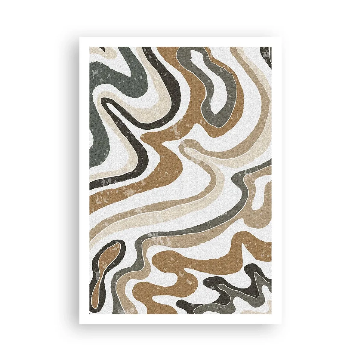 Plakat - Slyngninger af jordfarver - 70x100 cm
