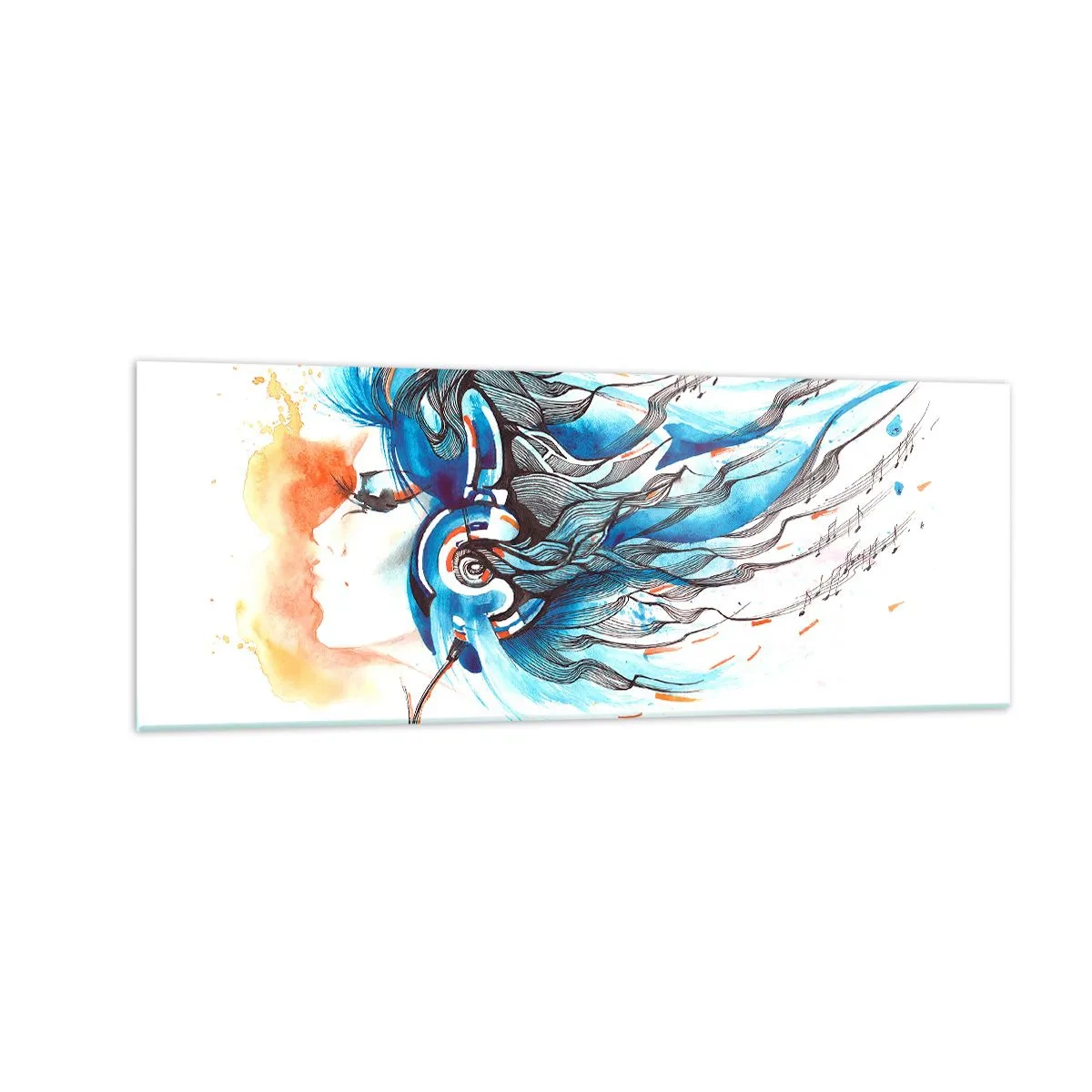 Billede på glas - Lad musikken spille - 140x50 cm