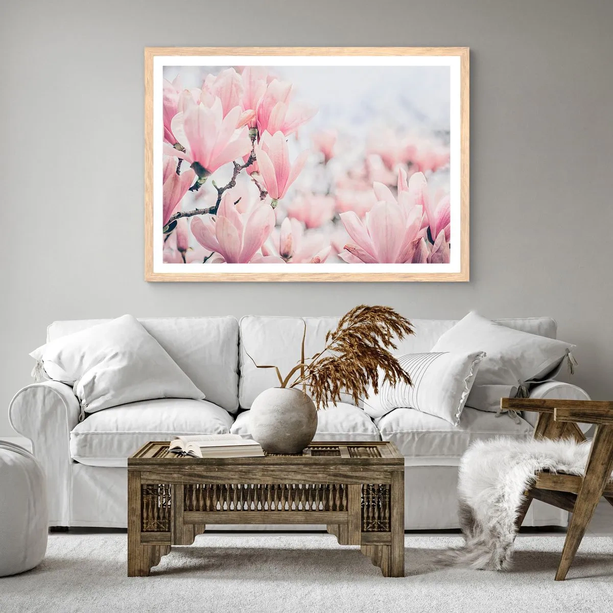 Plakat i ramme af lyst egetræ - Idealet om subtilitet - 70x50 cm