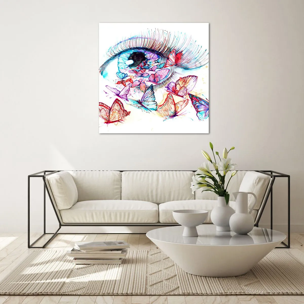 Billede på glas - Eventyrlige øjne - 50x50 cm