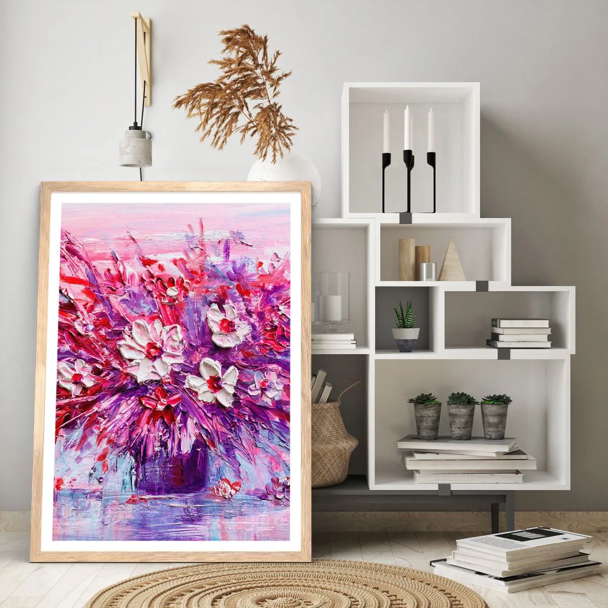 Plakat i ramme af lyst egetræ - Uskyld og lidenskab  - 40x50 cm