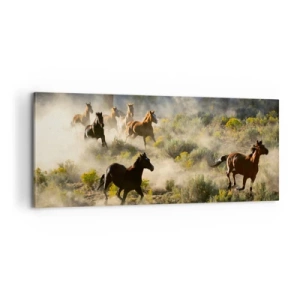 Lærredstryk - Billede på lærred - Rivalisering - frihed eller maskulin kraft? - 100x40 cm