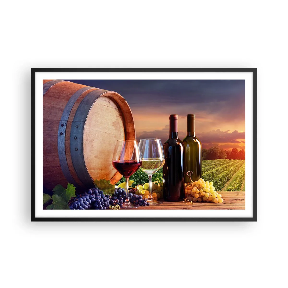 Plakat i sort ramme - Livet har smag her - 91x61 cm