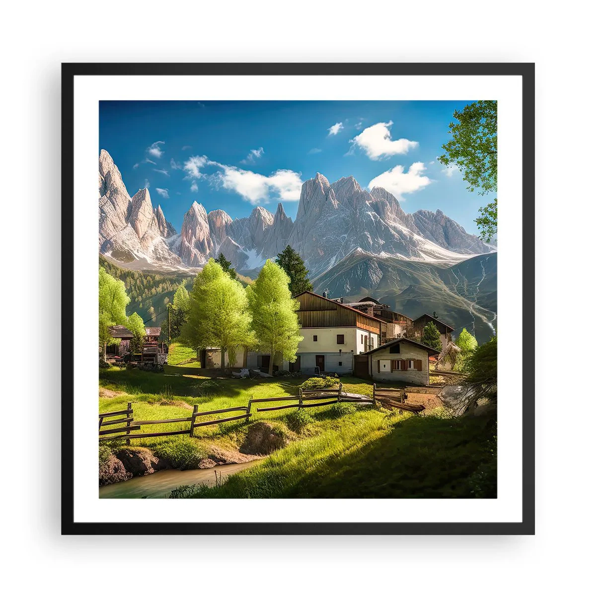 Plakat i sort ramme - Alpeidyl - 60x60 cm