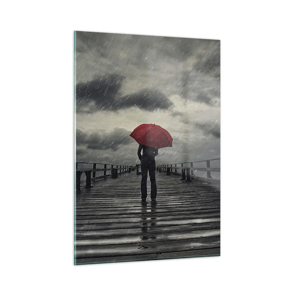 Billede på glas - Det er ingenting, hvis det regner - 50x70 cm