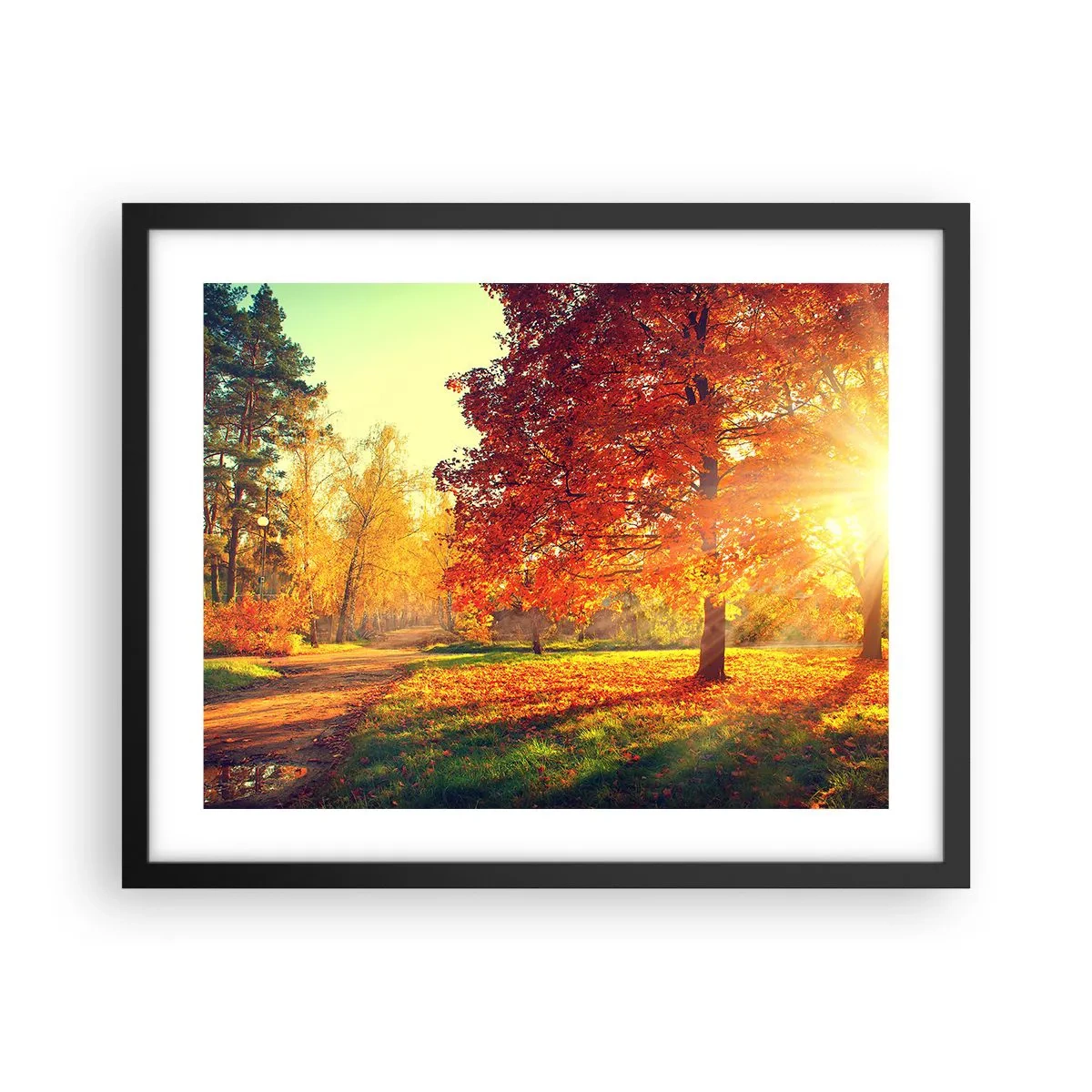 Plakat i sort ramme - Rød er smuk - 50x40 cm