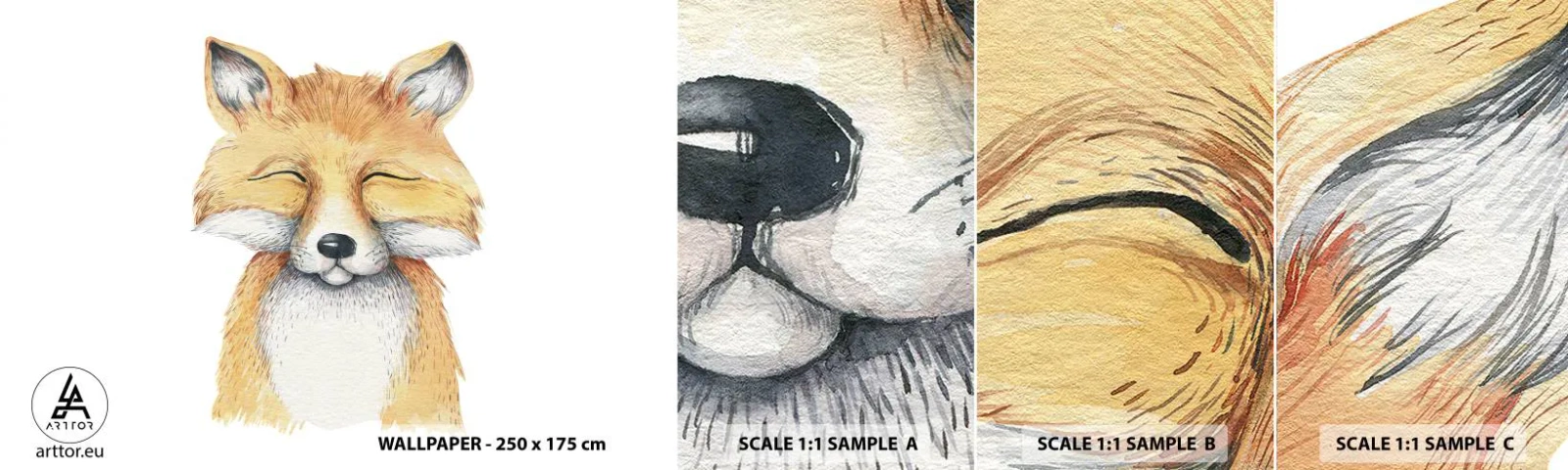 Fototapet Prøve Standard Eco - Rævehumor - For børn, Ræv, Venskab - 100x30 cm