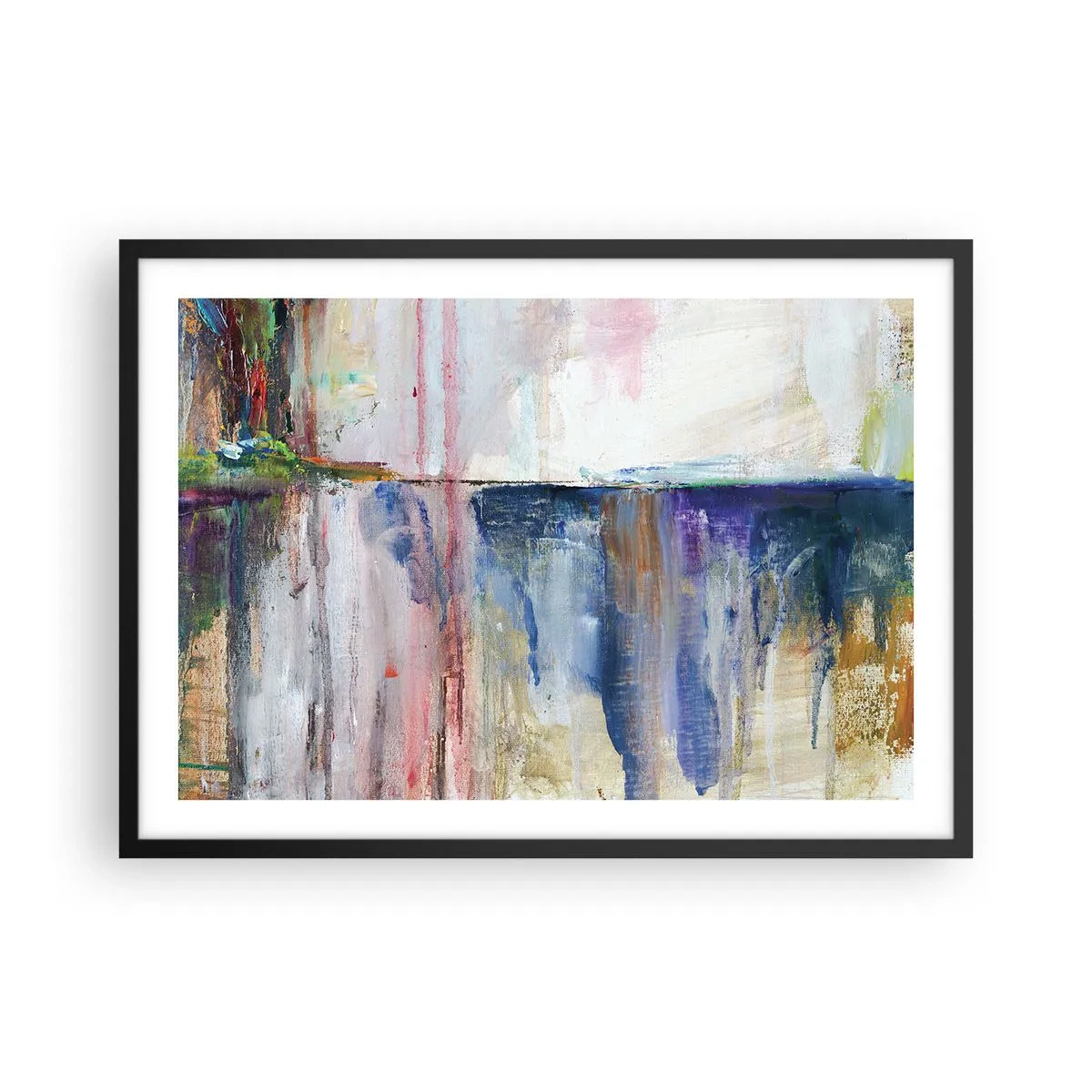 Plakat i sort ramme - Farverige indtryk og associationer - 70x50 cm