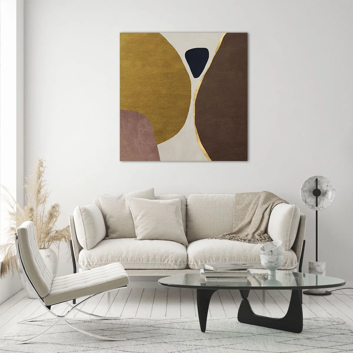 Billede på glas - Abstraktion - et sted i rummet - 60x60 cm