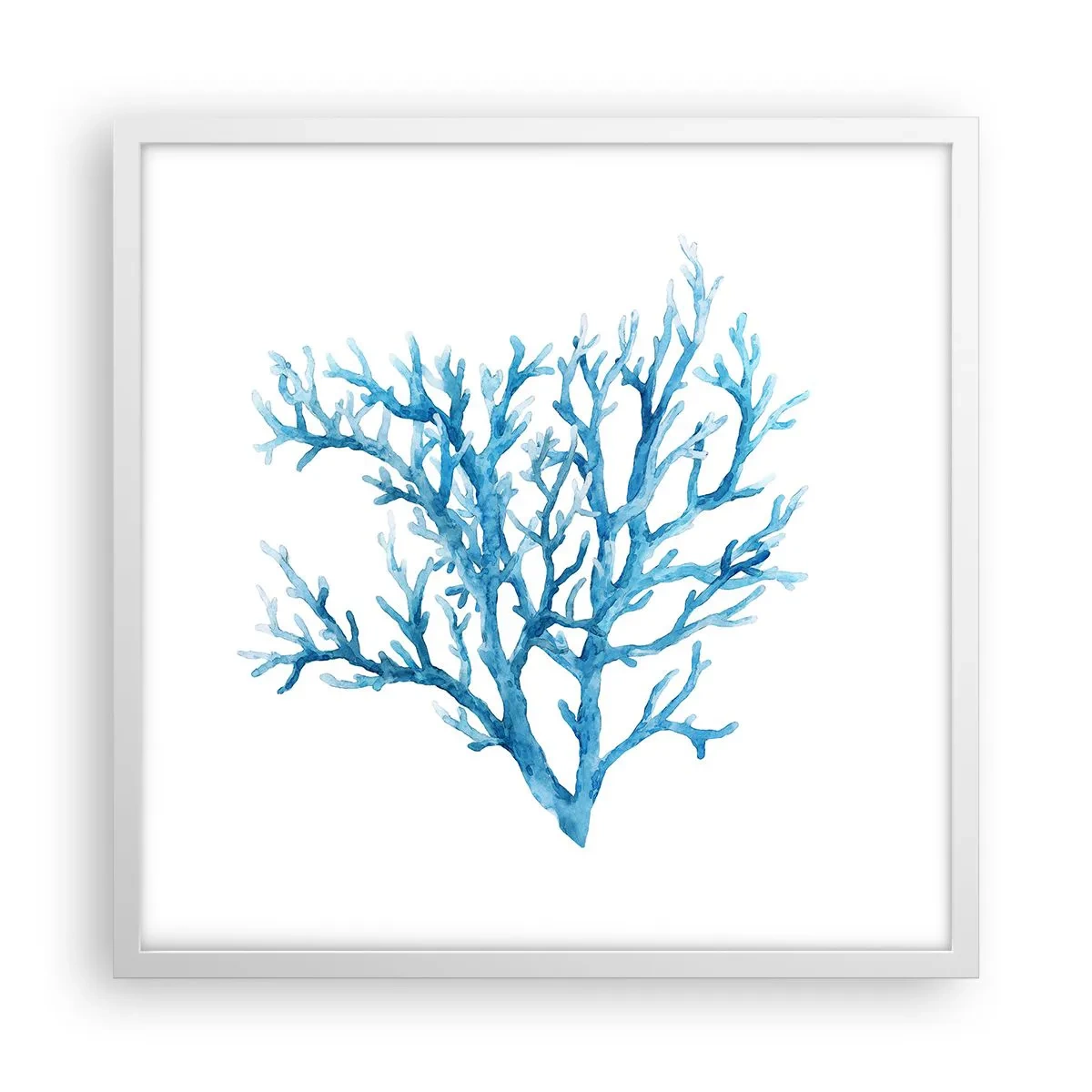 Plakat i hvid ramme - Marint filigran - 50x50 cm