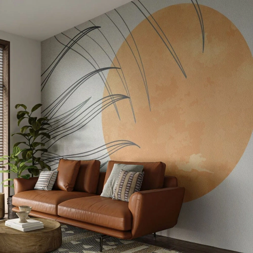 Fototapet Selvklæbende Deluxe Sticker - Altid mod solen - Sol, Minimalisme, Stykke - 350x256 cm