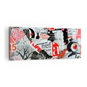 Lærredstryk - Billede på lærred - Hipster collage - 100x40 cm