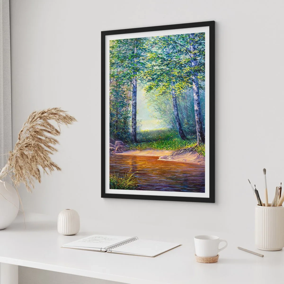 Plakat i sort ramme - Idylliske omgivelser - 40x50 cm