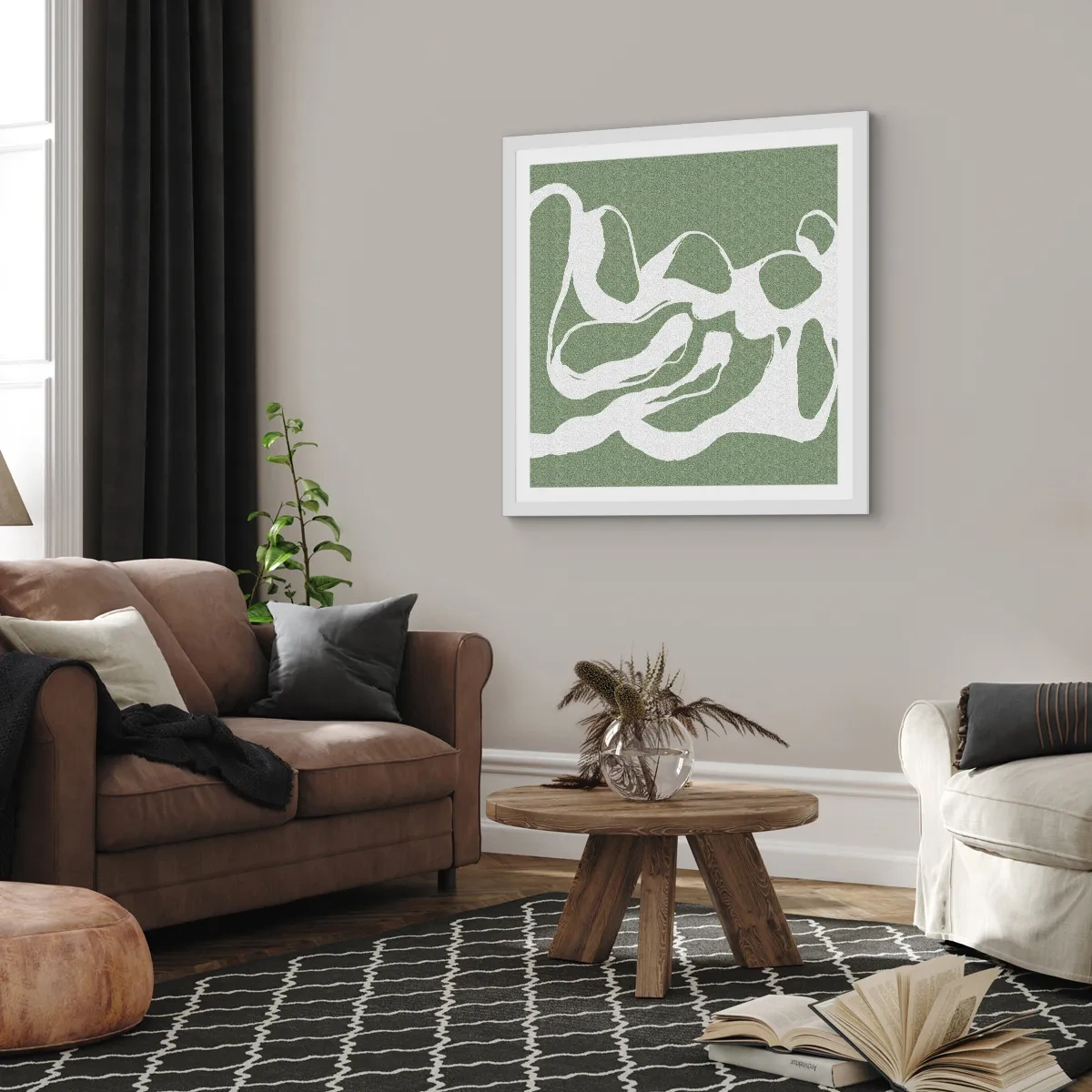 Plakat i hvid ramme - Rummets kald - 30x30 cm