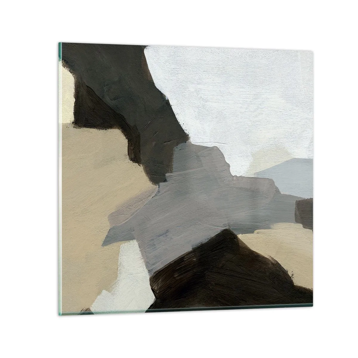 Billede på glas - Abstraktion: afsked med det grå - 30x30 cm