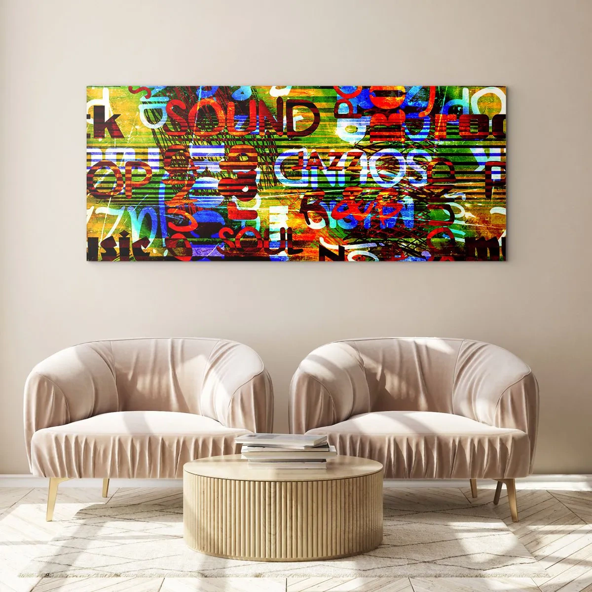 Billede på glas - Alle lydens farver - 90x30 cm