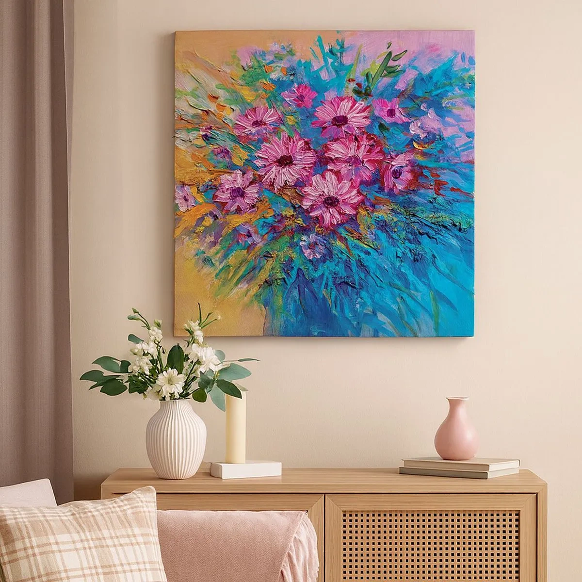 Lærredstryk - Billede på lærred - Livets energi - 30x30 cm