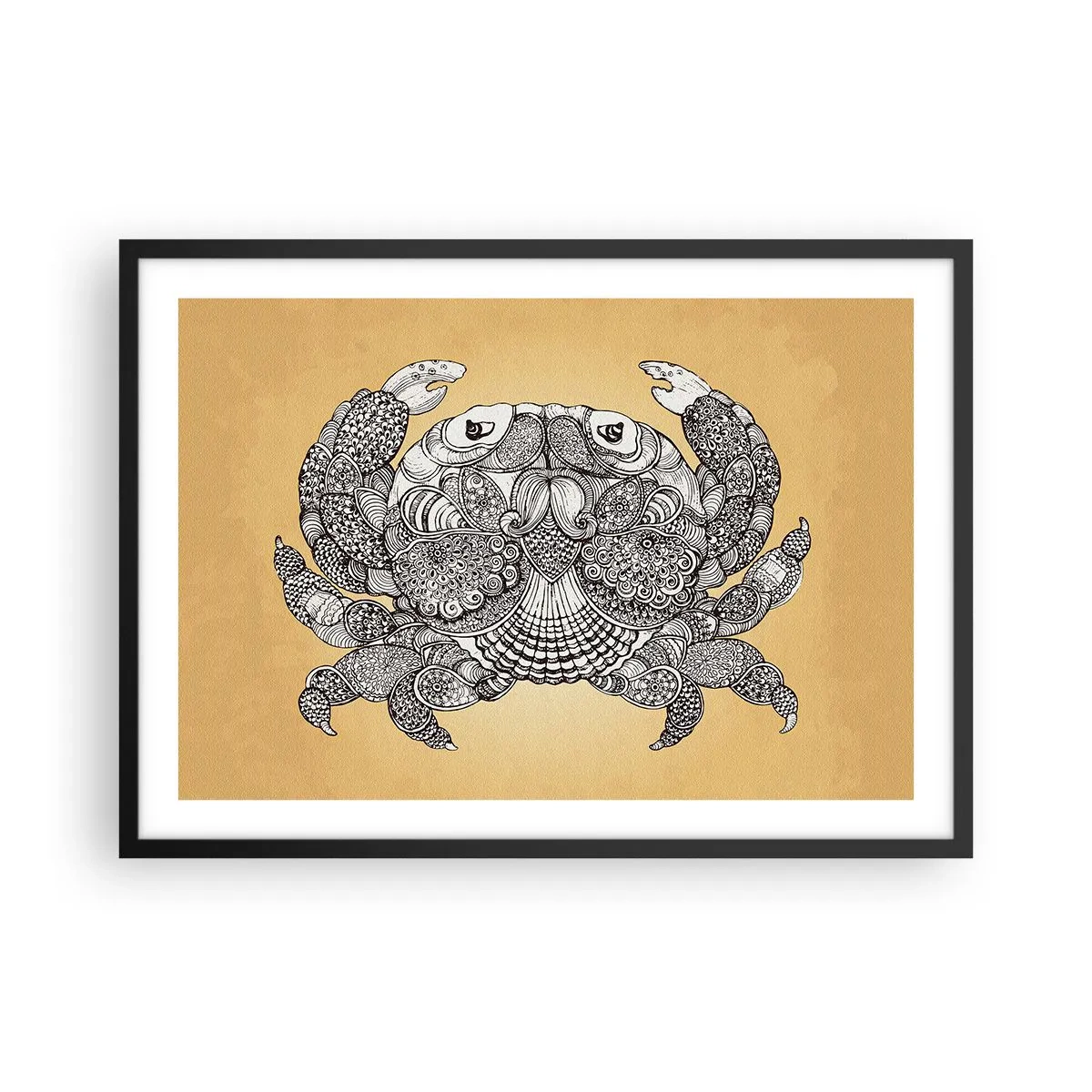 Plakat i sort ramme - Fortællinger om hr. krabbe - 70x50 cm