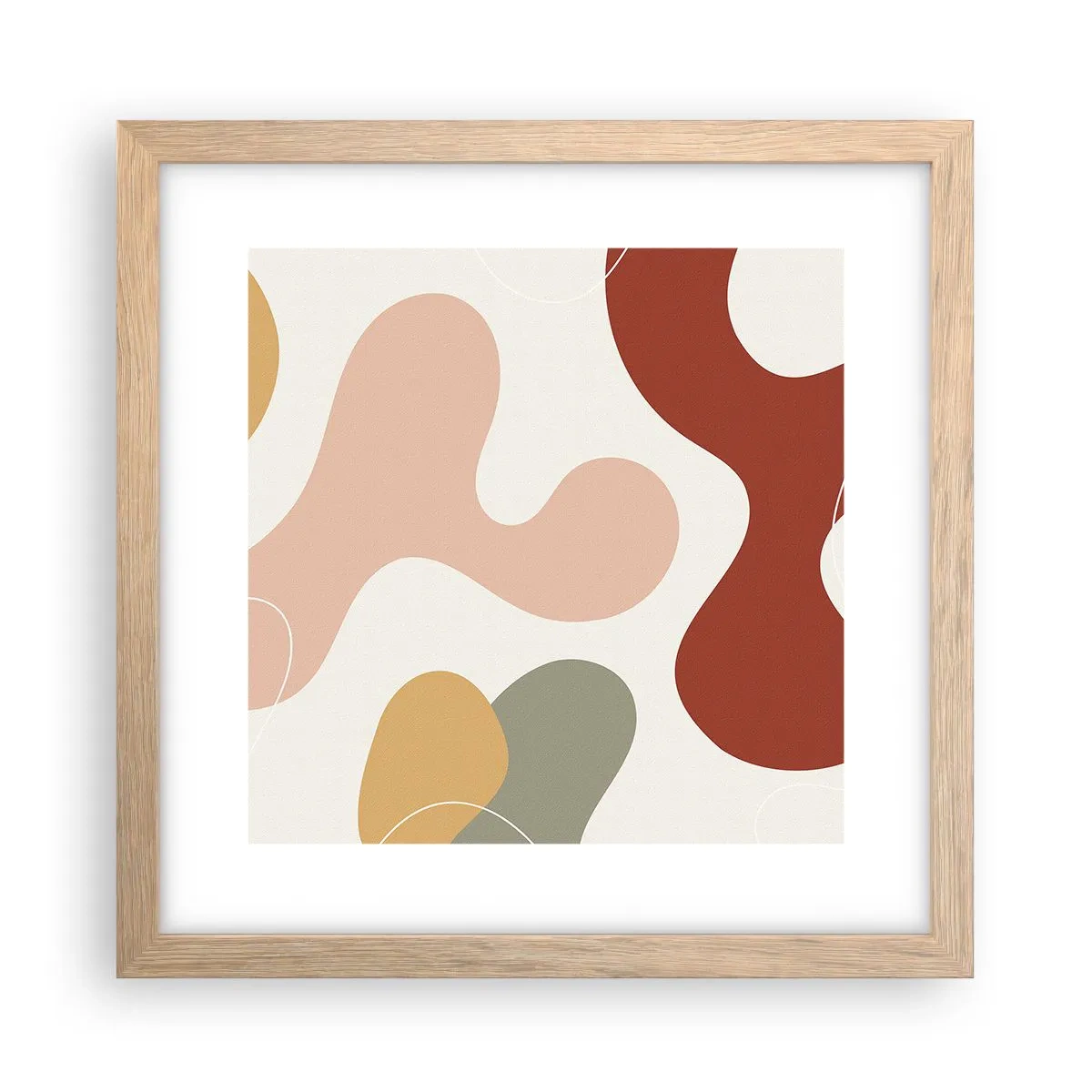 Plakat i ramme af lyst egetræ - Es eller flores? - 30x30 cm