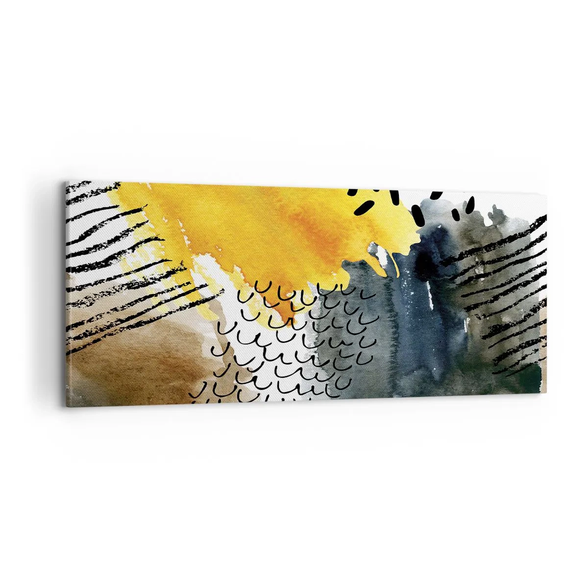 Lærredstryk - Billede på lærred - Et møde mellem elementerne - 100x40 cm
