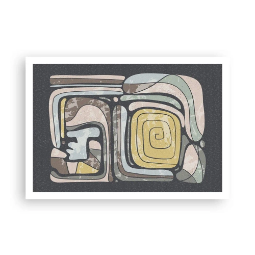 Plakat - Abstraktion i en præcolumbiansk ånd - 100x70 cm