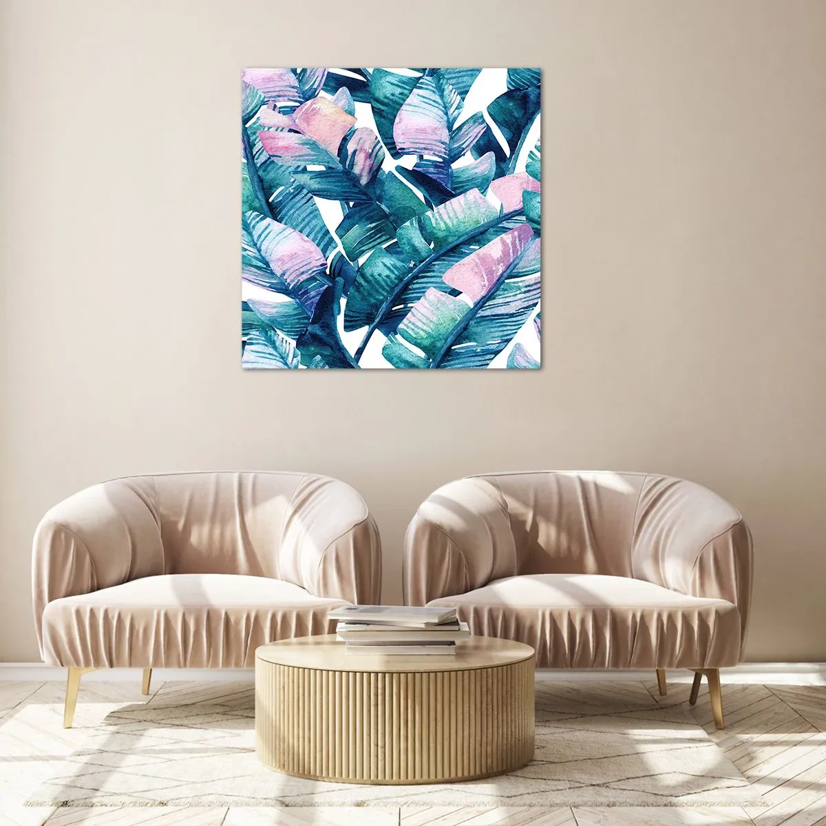 Billede på glas - I en bananlund - 50x50 cm