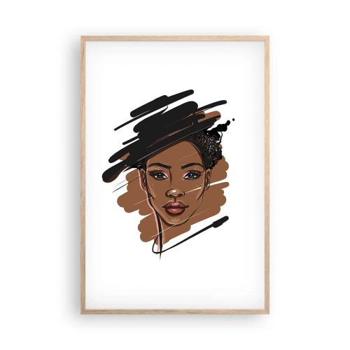 Plakat i ramme af lyst egetræ - Sød som chokolade - 61x91 cm