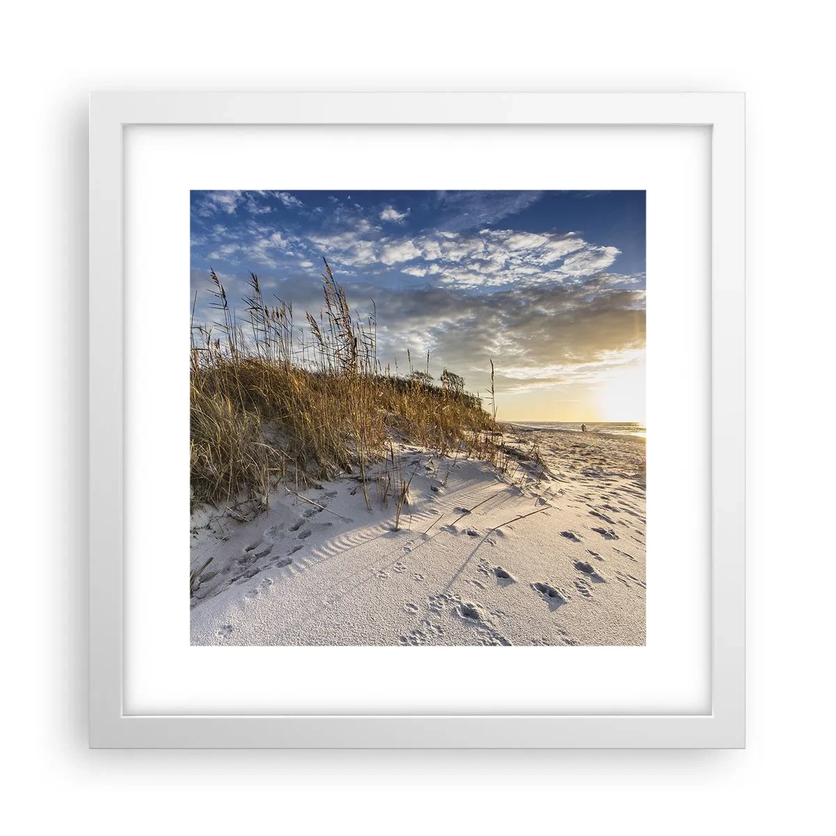 Plakat i hvid ramme - Indbydelse til en vandretur - 30x30 cm