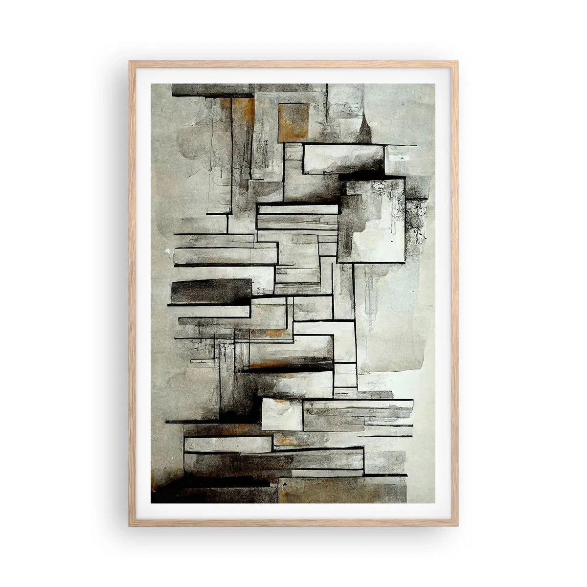 Plakat i ramme af lyst egetræ - Enkelthedens kraft - 70x100 cm