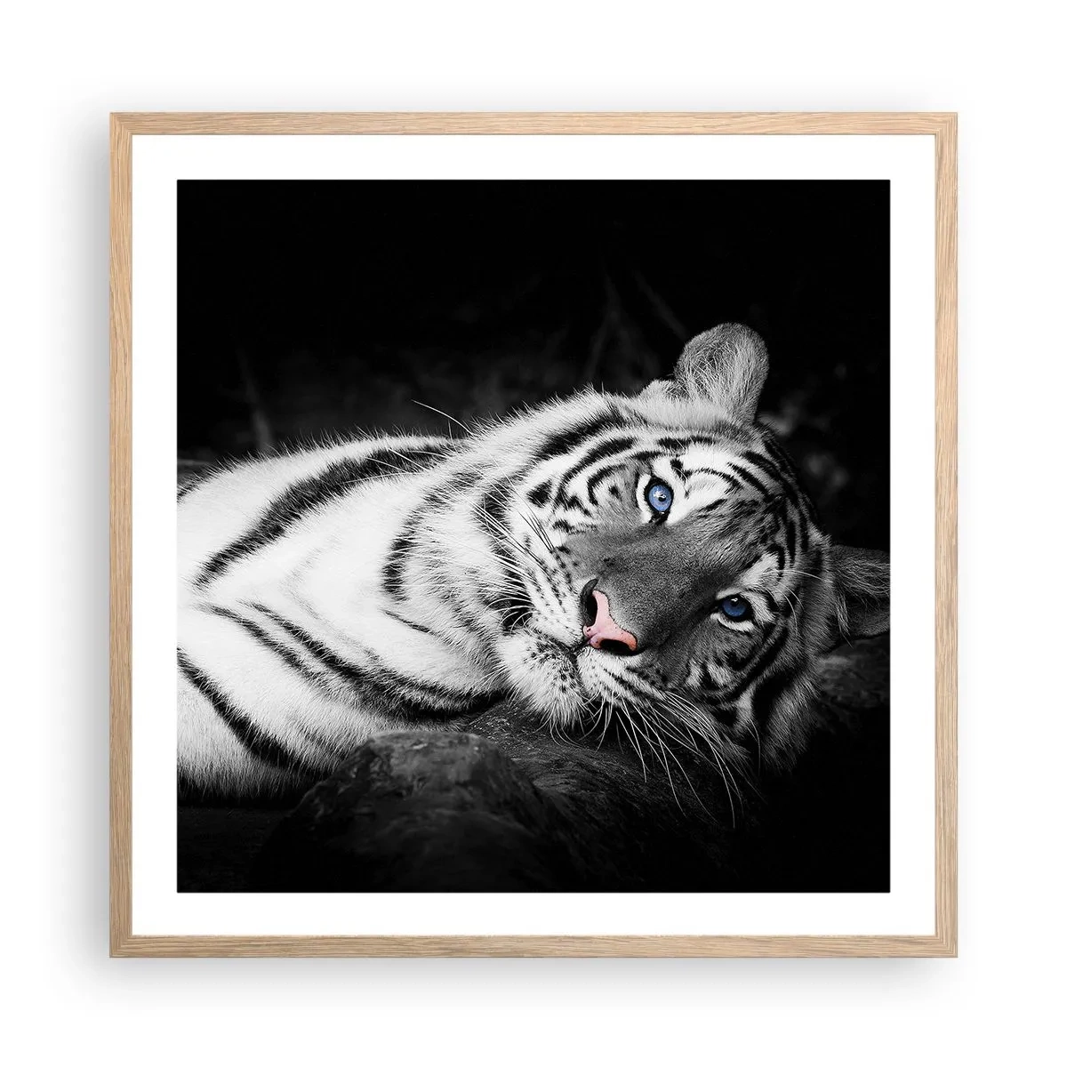Plakat i ramme af lyst egetræ - Vildskab og fred - 60x60 cm