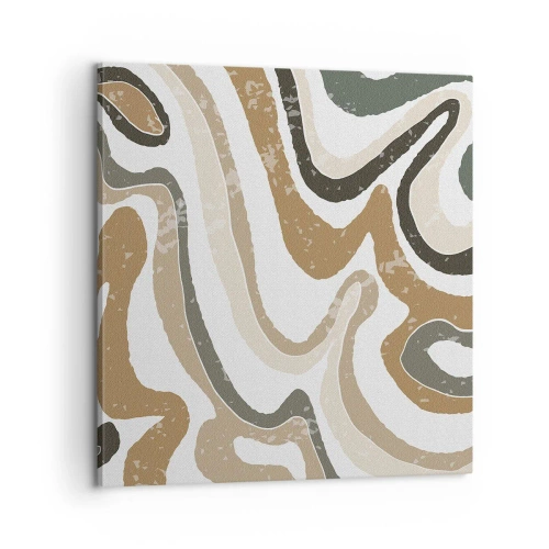 Lærredstryk - Billede på lærred - Slyngninger af jordfarver - 60x60 cm
